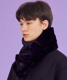 KOLEAT（コレット）の「MENデイリーワームヒーティングファーショール[BLACK]冬ver.（マフラー）」