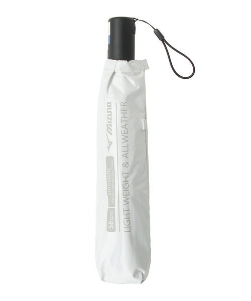 MIZUNO(ミズノ )の「【WEB限定】遮光100% 遮熱 晴雨兼用 折りたたみ日傘 自動開閉 軽量 ビッグロゴ(折りたたみ傘・レディース・ホワイト/ブラック/ブルー・FREE)」の8枚目の写真