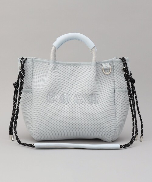 coen（コーエン）の「coen（コーエン）ロゴ刺繍 メッシュパフ2wayトートバッグ（Mサイズ）（ショルダーバッグ・レディース・ベージュ/ダークグレー/オフホワイト/ライトグレー/ブラック・FREE）」の17枚目の写真