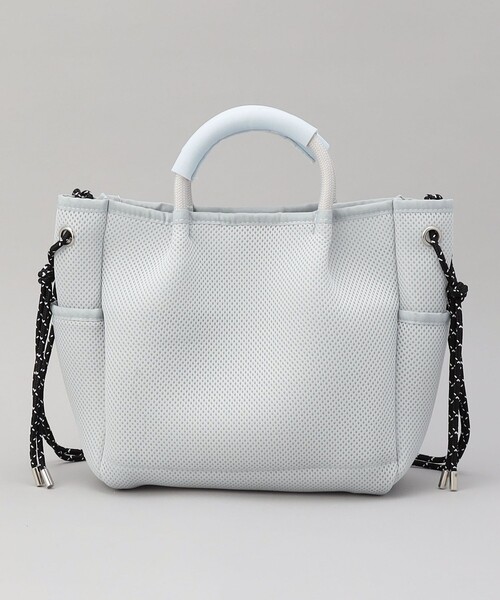 coen（コーエン）の「coen（コーエン）ロゴ刺繍 メッシュパフ2wayトートバッグ（Mサイズ）（ショルダーバッグ・レディース・ベージュ/ダークグレー/オフホワイト/ライトグレー/ブラック・FREE）」の19枚目の写真