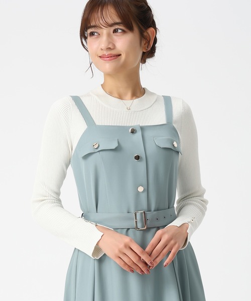 MISCH MASCH(ミッシュマッシュ)の「2026春夏新作 ベーシックハイネックラメリブニット(ニット/セーター・レディース・ホワイト/ホワイト×ブラック/グレー/ブルー/イエロー・フリ-)」の2枚目の写真