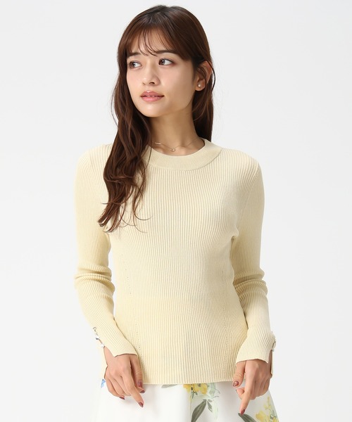 MISCH MASCH(ミッシュマッシュ)の「2026春夏新作 ベーシックハイネックラメリブニット(ニット/セーター・レディース・ホワイト/ホワイト×ブラック/グレー/ブルー/イエロー・フリ-)」の18枚目の写真