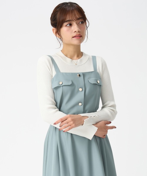 MISCH MASCH(ミッシュマッシュ)の「2026春夏新作 ベーシックハイネックラメリブニット(ニット/セーター・レディース・ホワイト/ホワイト×ブラック/グレー/ブルー/イエロー・フリ-)」の9枚目の写真