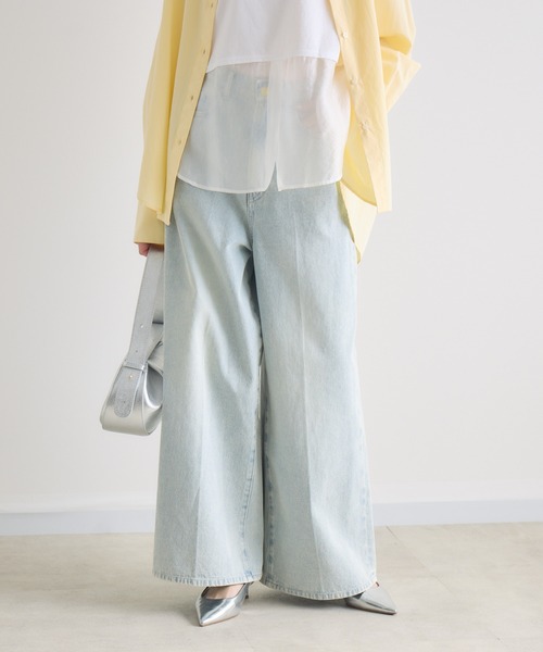 Paradise Picnic（パラダイスピクニック）の「Dignite Collier デニムワイドパンツ（デニムパンツ・レディース・ブルー/ライトブルー・MEDIUM/SMALL）」の7枚目の写真