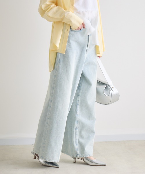 Paradise Picnic（パラダイスピクニック）の「Dignite Collier デニムワイドパンツ（デニムパンツ・レディース・ブルー/ライトブルー・MEDIUM/SMALL）」の8枚目の写真