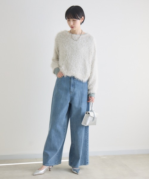 Paradise Picnic（パラダイスピクニック）の「Dignite Collier デニムワイドパンツ（デニムパンツ・レディース・ブルー/ライトブルー・MEDIUM/SMALL）」の10枚目の写真