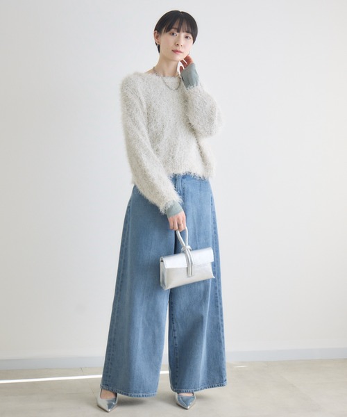 Paradise Picnic（パラダイスピクニック）の「Dignite Collier デニムワイドパンツ（デニムパンツ・レディース・ブルー/ライトブルー・MEDIUM/SMALL）」の3枚目の写真