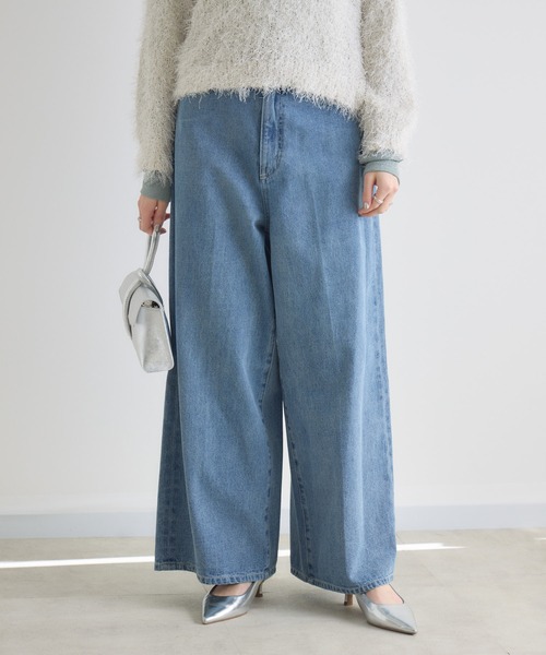 Paradise Picnic（パラダイスピクニック）の「Dignite Collier デニムワイドパンツ（デニムパンツ・レディース・ブルー/ライトブルー・MEDIUM/SMALL）」の4枚目の写真