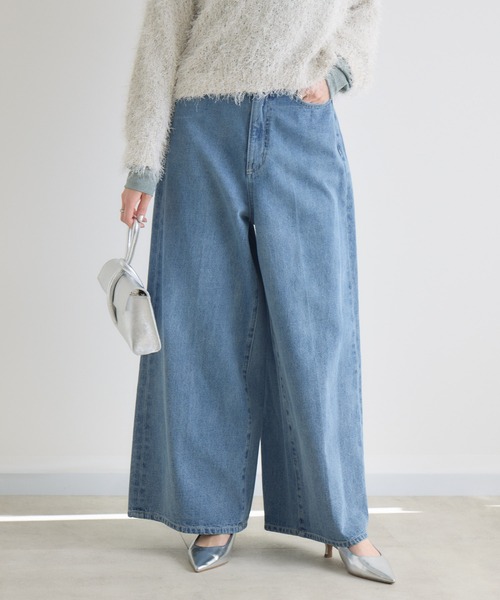 Paradise Picnic（パラダイスピクニック）の「Dignite Collier デニムワイドパンツ（デニムパンツ・レディース・ブルー/ライトブルー・MEDIUM/SMALL）」の19枚目の写真