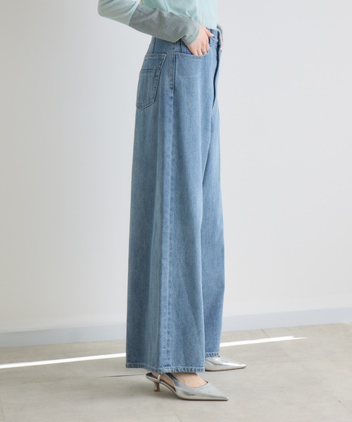 Paradise Picnic（パラダイスピクニック）の「Dignite Collier デニムワイドパンツ（デニムパンツ・レディース・ブルー/ライトブルー・MEDIUM/SMALL）」の21枚目の写真