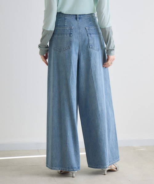 Paradise Picnic（パラダイスピクニック）の「Dignite Collier デニムワイドパンツ（デニムパンツ・レディース・ブルー/ライトブルー・MEDIUM/SMALL）」の22枚目の写真