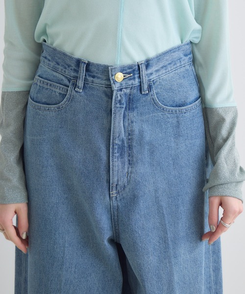 Paradise Picnic（パラダイスピクニック）の「Dignite Collier デニムワイドパンツ（デニムパンツ・レディース・ブルー/ライトブルー・MEDIUM/SMALL）」の15枚目の写真