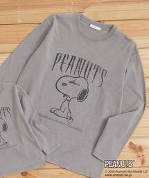 PEANUTS ／ ピーナッツ スヌーピー ヴィンテージ風プリント長袖Tシャツ
