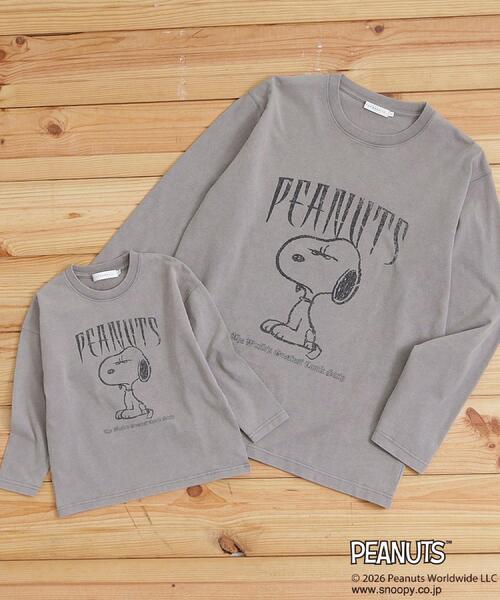 THE SHOP TK （ザ ショップ ティーケー ）の「PEANUTS ／ ピーナッツ スヌーピー ヴィンテージ風プリント長袖Tシャツ（Tシャツ/カットソー・メンズ・オフホワイト/チャコールグレー/グレー・03/02/04）」の4枚目の写真