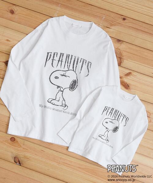 THE SHOP TK （ザ ショップ ティーケー ）の「PEANUTS ／ ピーナッツ スヌーピー ヴィンテージ風プリント長袖Tシャツ（Tシャツ/カットソー・メンズ・オフホワイト/チャコールグレー/グレー・03/02/04）」の5枚目の写真