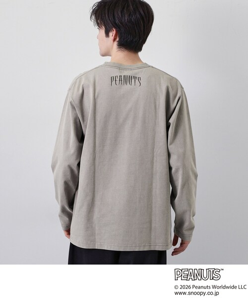 THE SHOP TK （ザ ショップ ティーケー ）の「PEANUTS ／ ピーナッツ スヌーピー ヴィンテージ風プリント長袖Tシャツ（Tシャツ/カットソー・メンズ・オフホワイト/チャコールグレー/グレー・03/02/04）」の11枚目の写真