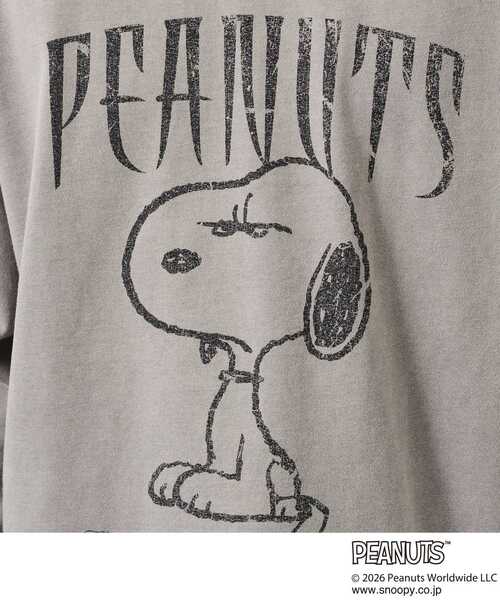 THE SHOP TK （ザ ショップ ティーケー ）の「PEANUTS ／ ピーナッツ スヌーピー ヴィンテージ風プリント長袖Tシャツ（Tシャツ/カットソー・メンズ・オフホワイト/チャコールグレー/グレー・03/02/04）」の13枚目の写真