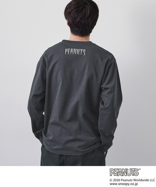 THE SHOP TK （ザ ショップ ティーケー ）の「PEANUTS ／ ピーナッツ スヌーピー ヴィンテージ風プリント長袖Tシャツ（Tシャツ/カットソー・メンズ・オフホワイト/チャコールグレー/グレー・03/02/04）」の15枚目の写真