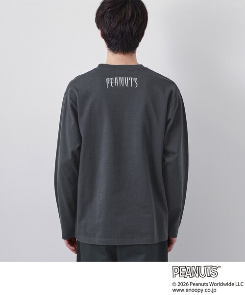 THE SHOP TK （ザ ショップ ティーケー ）の「PEANUTS ／ ピーナッツ スヌーピー ヴィンテージ風プリント長袖Tシャツ（Tシャツ/カットソー・メンズ・オフホワイト/チャコールグレー/グレー・03/02/04）」の19枚目の写真
