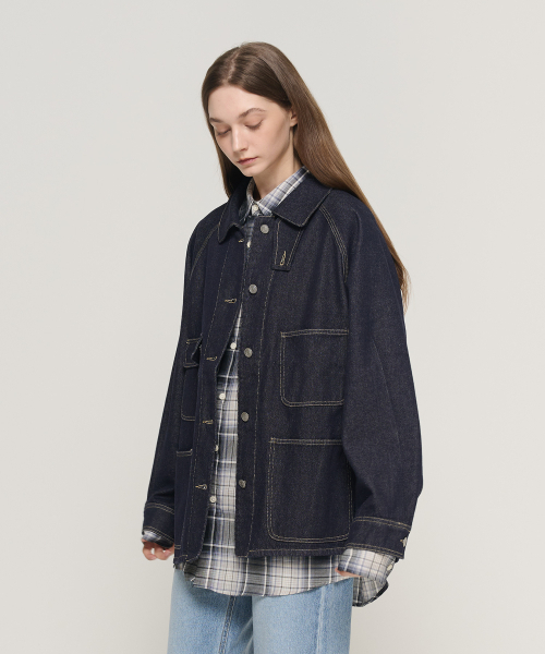 CARGOBROS FOR WOMAN(カーゴブロスフォーウィメン)の「ハーフチェックポイントデニムジャケット(濃紺)(デニムジャケット・レディース・その他・FREE)」の2枚目の写真