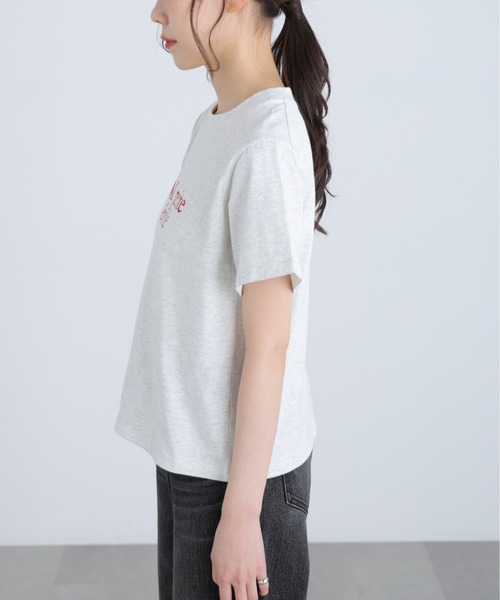 FREE'S MART（フリーズマート）の「◆フレンチロゴプリントＴシャツ（Tシャツ/カットソー・レディース・グレー系その他/レッド/ホワイト系その他/ホワイト・FREE）」の5枚目の写真