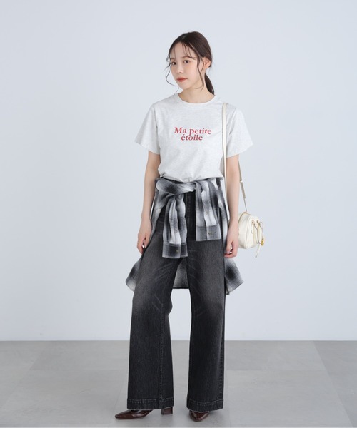 FREE'S MART（フリーズマート）の「◆フレンチロゴプリントＴシャツ（Tシャツ/カットソー・レディース・グレー系その他/レッド/ホワイト系その他/ホワイト・FREE）」の10枚目の写真