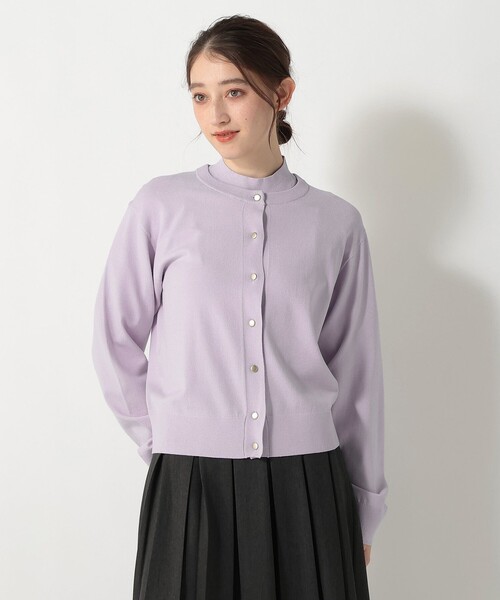 Afternoon Tea(アフタヌーンティー)の「トリプルケアベーシックカーディガン(カーディガン/ボレロ・レディース・イエロー/ライトグレー/グリーン/ブルー/ネイビー/パープル・MEDIUM/LARGE)」の6枚目の写真