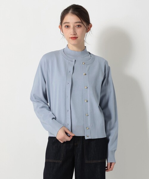 Afternoon Tea(アフタヌーンティー)の「トリプルケアベーシックカーディガン(カーディガン/ボレロ・レディース・イエロー/ライトグレー/グリーン/ブルー/ネイビー/パープル・MEDIUM/LARGE)」の5枚目の写真