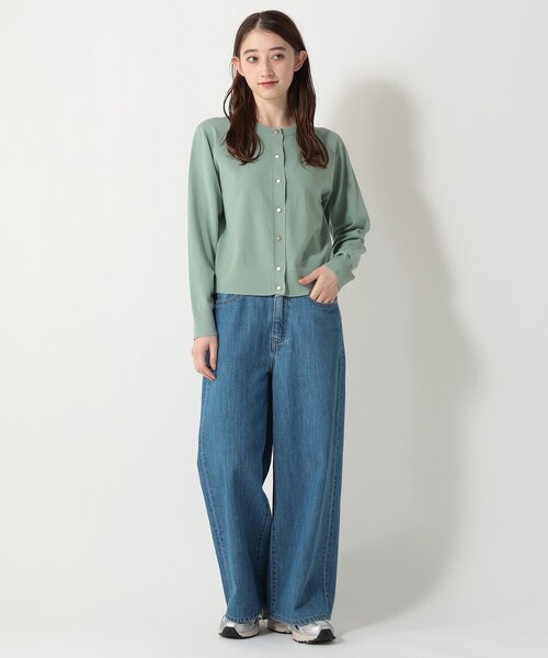 Afternoon Tea(アフタヌーンティー)の「トリプルケアベーシックカーディガン(カーディガン/ボレロ・レディース・イエロー/ライトグレー/グリーン/ブルー/ネイビー/パープル・MEDIUM/LARGE)」の14枚目の写真