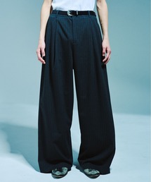 Camphor wood(�J���t�@�[�E�b�h)��1TUCK WIDE BAGGY STRIPE SLACKS / �����^�b�N���C�h�o�M�[�X�g���C�v�X���b�N�X�y�Z�b�g�A�b�v�\�z(�X���b�N�X)