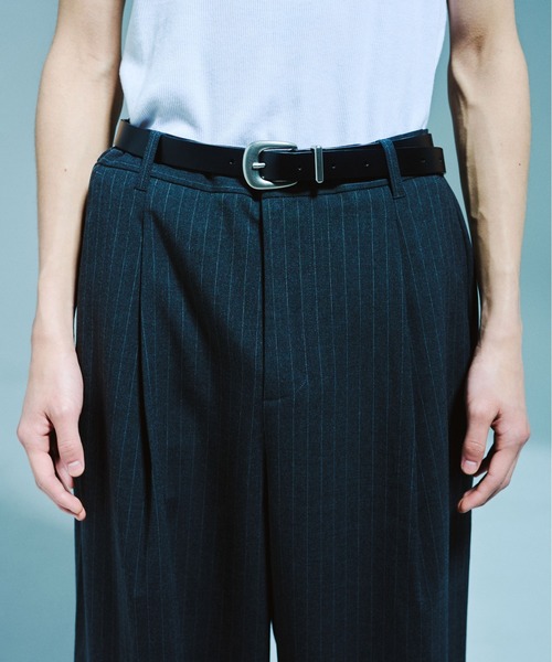 Camphor wood（カンファーウッド）の「1TUCK WIDE BAGGY STRIPE SLACKS / ワンタックワイドバギーストライプスラックス【セットアップ可能】（スラックス・メンズ・グレー/ブラック・SMALL/MEDIUM/LARGE）」の22枚目の写真