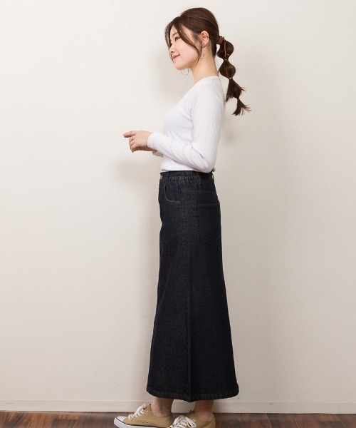 aity(アイティ)の「M-4L ランダムリブ ヘンリーネックカットソー 夏服(Tシャツ/カットソー・レディース・ブラック/杢グレー/ホワイト・LL/L/M/4L/3L)」の7枚目の写真
