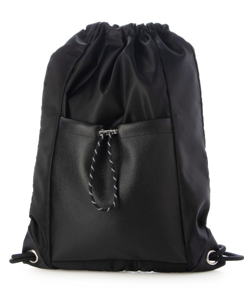 perche(ペルケ)の「ペルケ perche / ナイロン×牛革ドローコード2wayナップサック(バックパック/リュック・レディース・ライトグレー/ベージュ系その他/ブラック・FREE)」の4枚目の写真