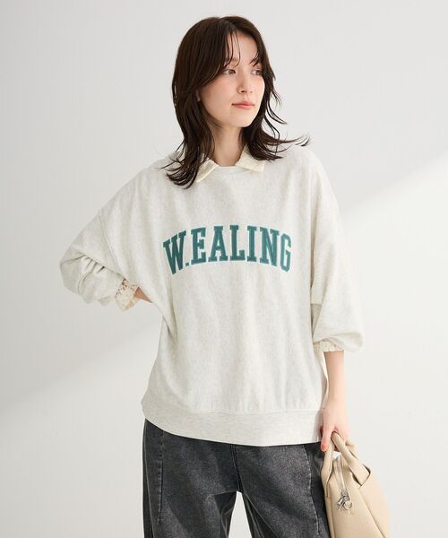 Green　Parks（グリーンパークス）の「衿付きレースカットプルオーバー（Tシャツ/カットソー・レディース・ホワイト系その他2/ライトグレー・FREE）」の13枚目の写真