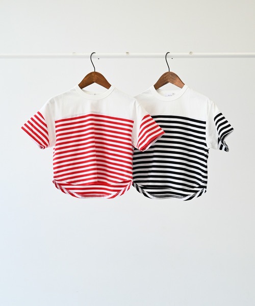 FOV(フォブ)の「フォブ ボーダー切り替えTシャツ(Tシャツ/カットソー・キッズ・レッド/ブラック・XL/L/M/S)」の5枚目の写真