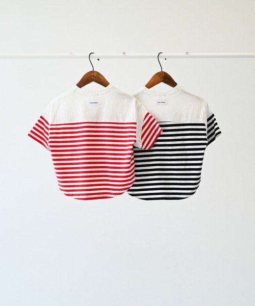 FOV(フォブ)の「フォブ ボーダー切り替えTシャツ(Tシャツ/カットソー・キッズ・レッド/ブラック・XL/L/M/S)」の6枚目の写真