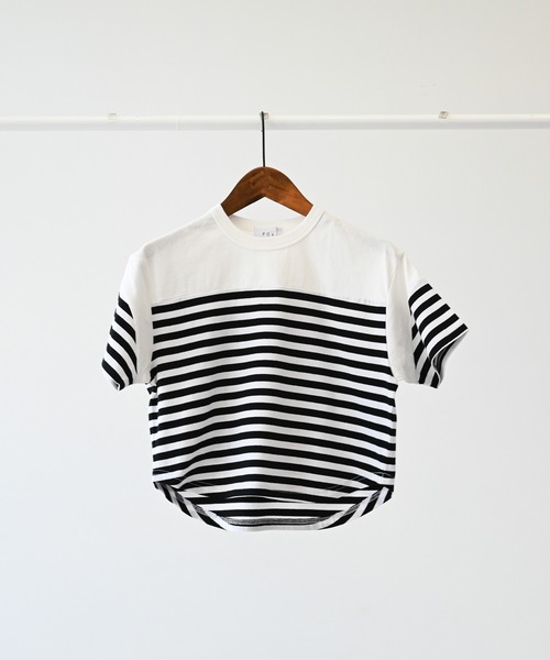 FOV(フォブ)の「フォブ ボーダー切り替えTシャツ(Tシャツ/カットソー・キッズ・レッド/ブラック・XL/L/M/S)」の7枚目の写真