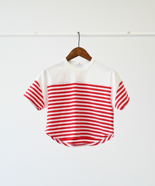 FOV(フォブ)の「フォブ ボーダー切り替えTシャツ(Tシャツ/カットソー・キッズ・レッド/ブラック・XL/L/M/S)」の8枚目の写真