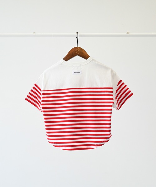 FOV(フォブ)の「フォブ ボーダー切り替えTシャツ(Tシャツ/カットソー・キッズ・レッド/ブラック・XL/L/M/S)」の9枚目の写真