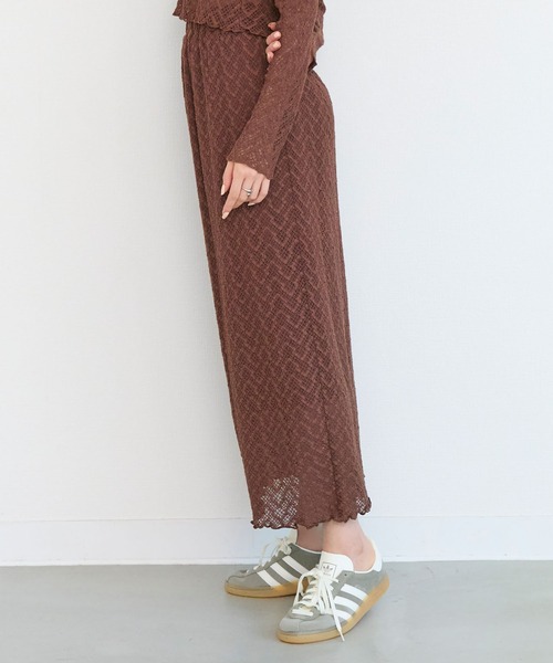 Tiny EDEN(タイニーエデン)の「【ペチコート付き セットアップ対応】レースナロースカート(スカート・レディース・ブラウン/ブルー・FREE)」の6枚目の写真