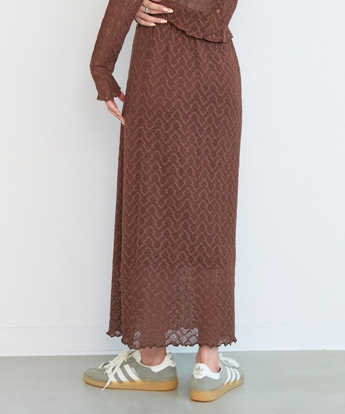 Tiny EDEN(タイニーエデン)の「【ペチコート付き セットアップ対応】レースナロースカート(スカート・レディース・ブラウン/ブルー・FREE)」の8枚目の写真