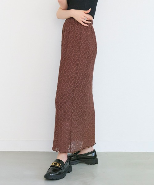 Tiny EDEN(タイニーエデン)の「【ペチコート付き セットアップ対応】レースナロースカート(スカート・レディース・ブラウン/ブルー・FREE)」の10枚目の写真