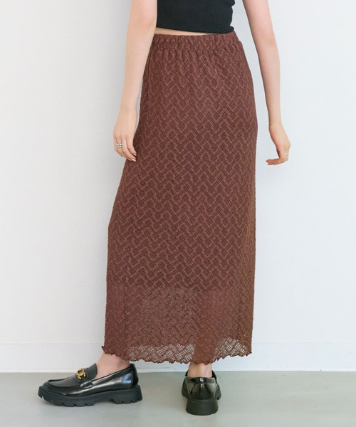 Tiny EDEN(タイニーエデン)の「【ペチコート付き セットアップ対応】レースナロースカート(スカート・レディース・ブラウン/ブルー・FREE)」の11枚目の写真