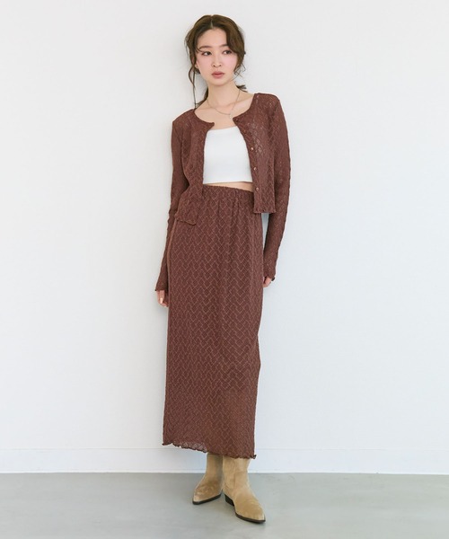 Tiny EDEN(タイニーエデン)の「【ペチコート付き セットアップ対応】レースナロースカート(スカート・レディース・ブラウン/ブルー・FREE)」の19枚目の写真