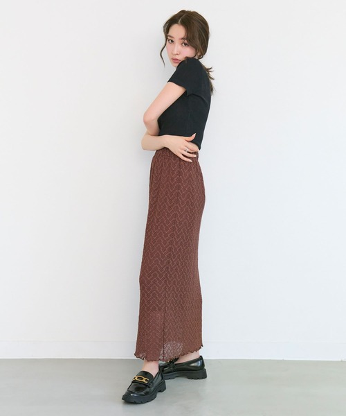 Tiny EDEN(タイニーエデン)の「【ペチコート付き セットアップ対応】レースナロースカート(スカート・レディース・ブラウン/ブルー・FREE)」の22枚目の写真