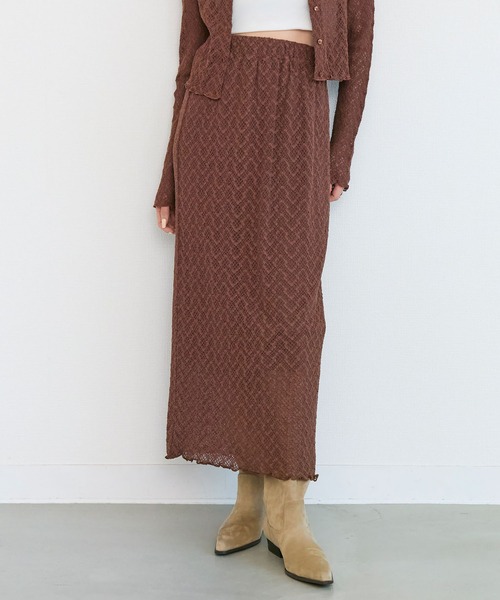 Tiny EDEN(タイニーエデン)の「【ペチコート付き セットアップ対応】レースナロースカート(スカート・レディース・ブラウン/ブルー・FREE)」の3枚目の写真