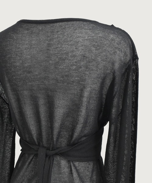 kiehtova（キエトヴァ）の「【kiehtova】LAYERED SHEER CROSS CARDIGAN/レイヤードシアークロスカーディガン KTWR60（カーディガン/ボレロ・レディース・ブラック/ホワイト/ブラウン・FREE）」の7枚目の写真