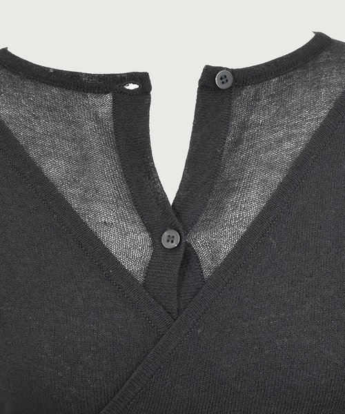 kiehtova（キエトヴァ）の「【kiehtova】LAYERED SHEER CROSS CARDIGAN/レイヤードシアークロスカーディガン KTWR60（カーディガン/ボレロ・レディース・ブラック/ホワイト/ブラウン・FREE）」の8枚目の写真