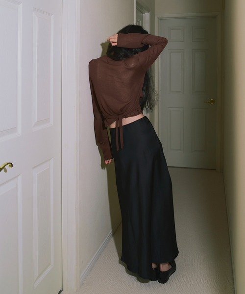 kiehtova（キエトヴァ）の「【kiehtova】LAYERED SHEER CROSS CARDIGAN/レイヤードシアークロスカーディガン KTWR60（カーディガン/ボレロ・レディース・ブラック/ホワイト/ブラウン・FREE）」の18枚目の写真