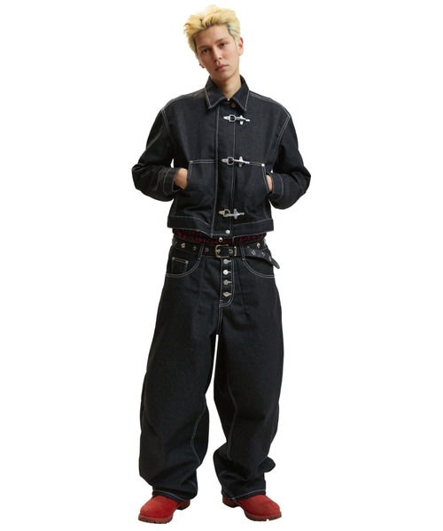 A'GEM/9 × .kom 『KEYMISERY/キーミザリー』 Cropped Buckle Denim